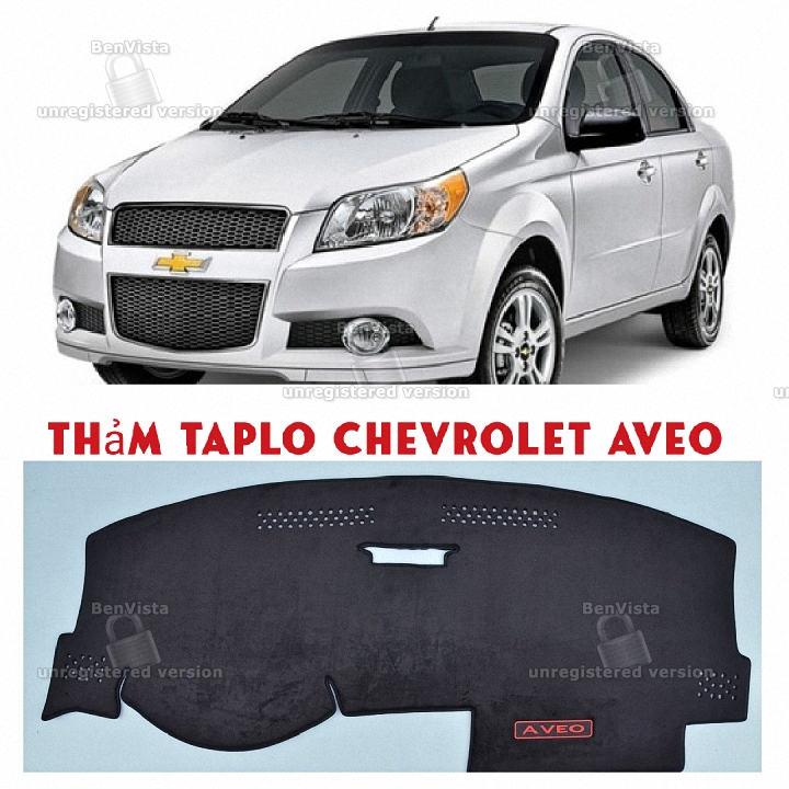 Thảm taplo Nhung 3 lớp xe Chevrolet AVEO. Chống nắng chống nóng taplo xe hơi
