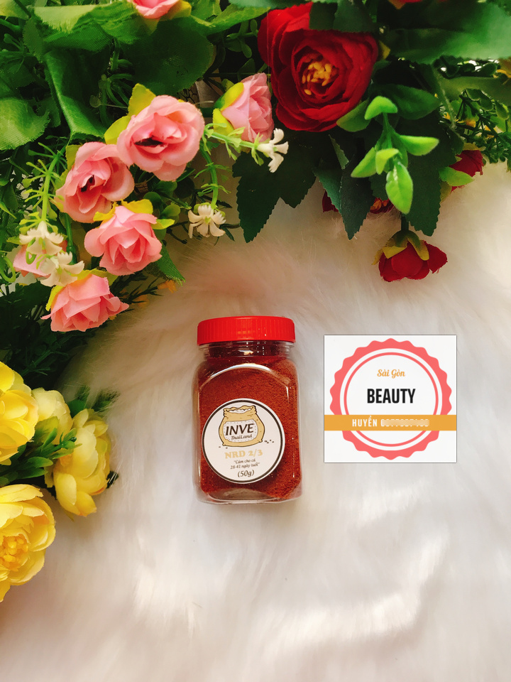 1 hủ cám thái inve 2/3, 1 hủ 50g, thức ăn cá cảnh, cám cá con, cá 7 màu, betta, cá thủy sinh
