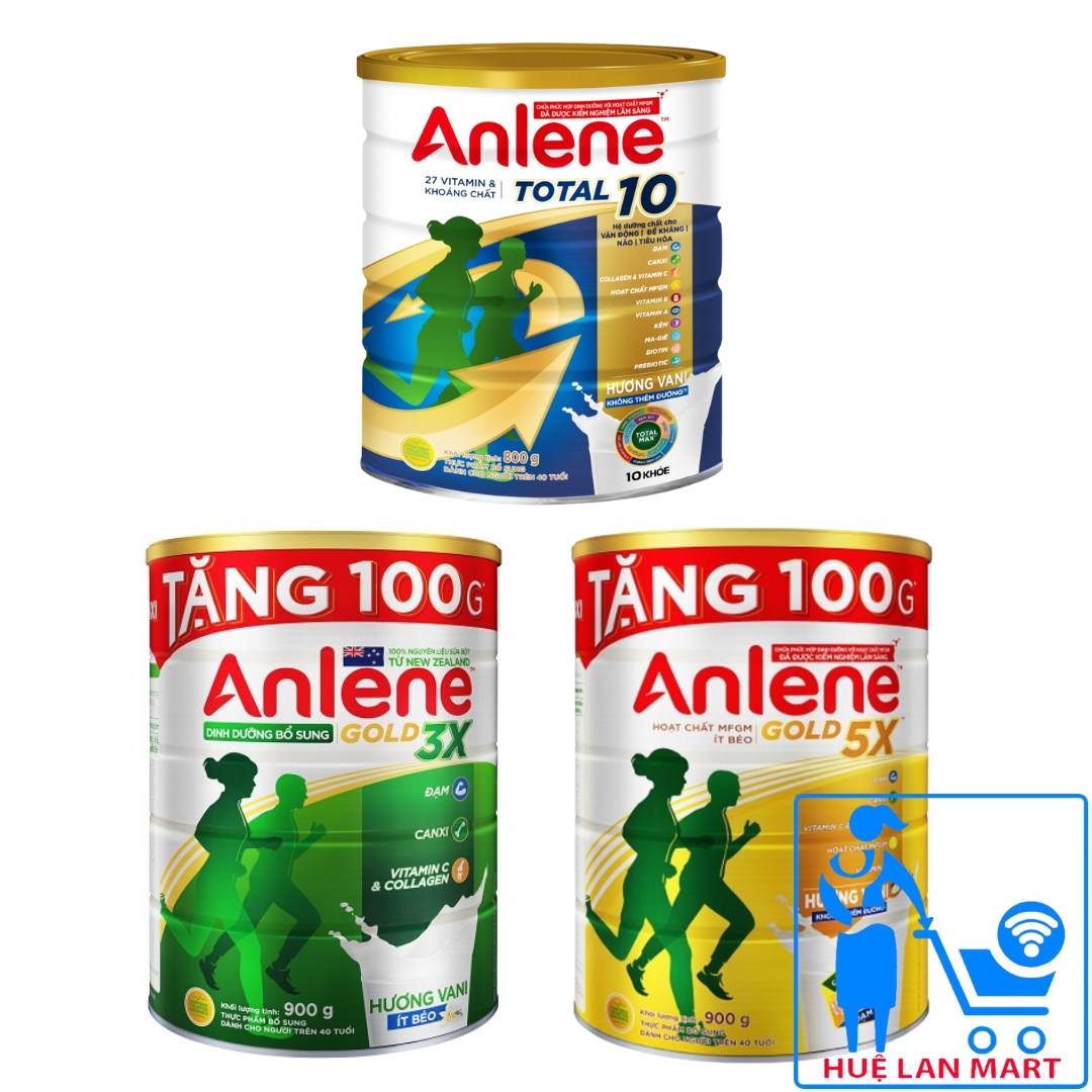 Combo 2 hộp Sữa bột Anlene Gold 3X/5X 800g hương vani giúp cơ khỏe xương chắc khớp linh hoạt