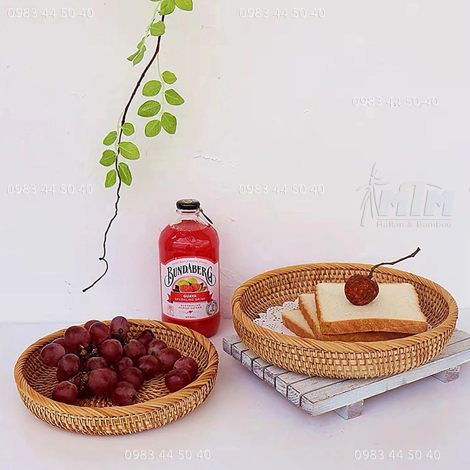 Đĩa mây xiên l khay mây để bánh kẹo, trái cây, trang trí bàn ăn.