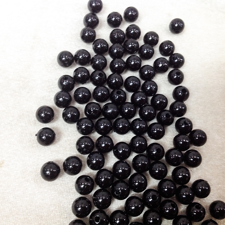 Set 5 gói cườm nhựa ngọc trai size 3mm 5 gói 4mm và 15 cườm nhựa ngọc trai size 5mm màu đen hạt xỏ vòng