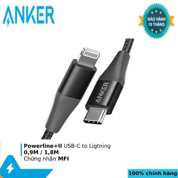 Cáp sạc anker lightning to usb-c powerline+ ii bọc dù chuẩn mfi