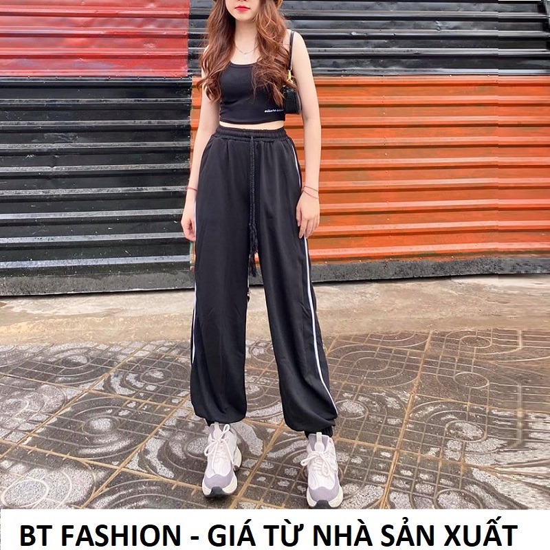 [HCM]Quần Jogger Nữ Dài Ống Rộng Thể Thao Thời Trang BT Fashion (SỌC NHÍ) + + Hình thật Video + Chọn bên dưới để mua thêm Áo SE01