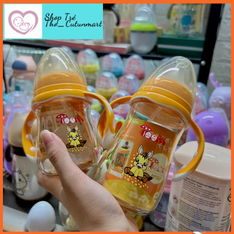 Bình toom ppsu cổ rộng kèm tay cầm 180ml/260ml