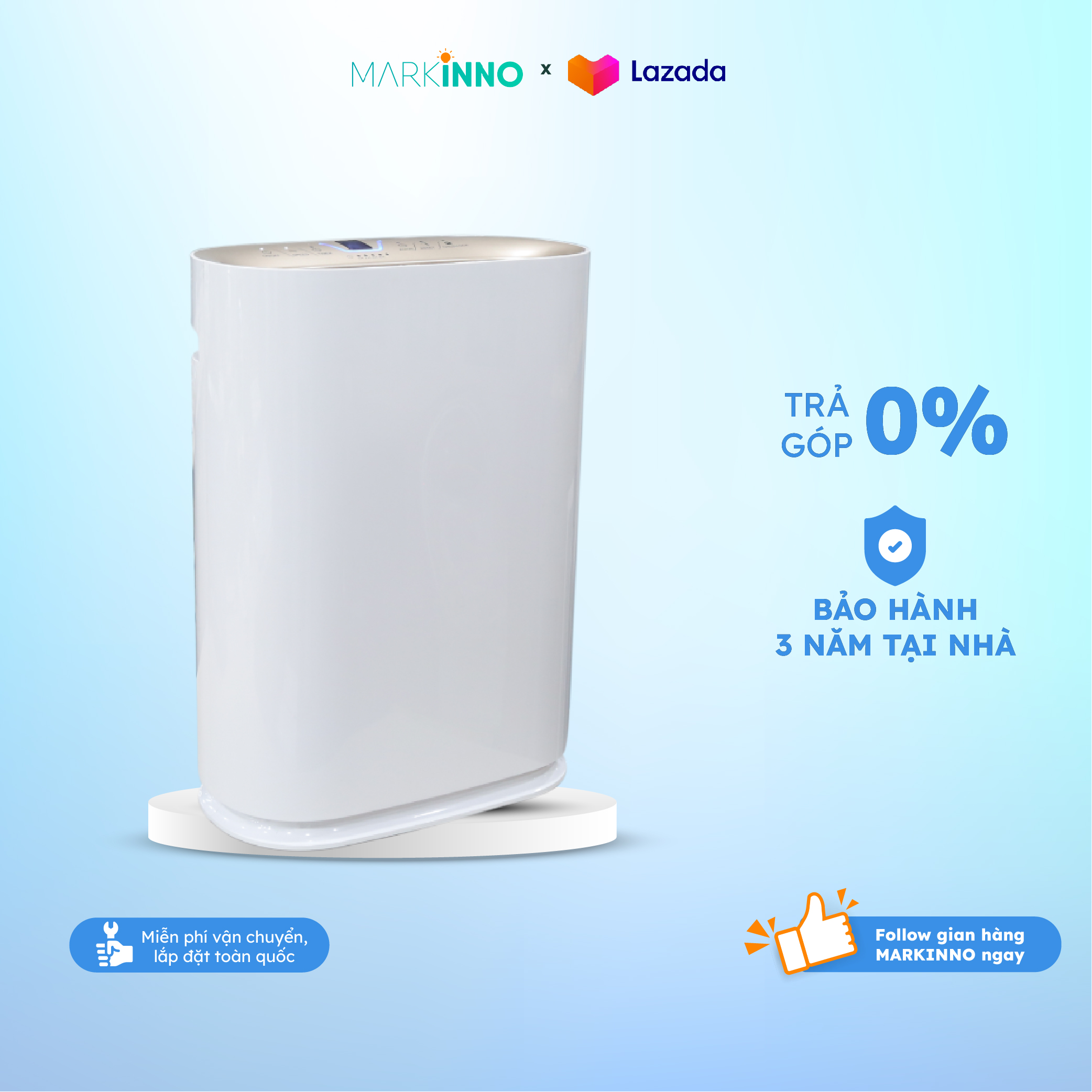 Máy lọc không khí Hàn Quốc KORIHOME APK-802 công nghệ cảm ứng một chạm tự động thay đổi tốc lọc oxy