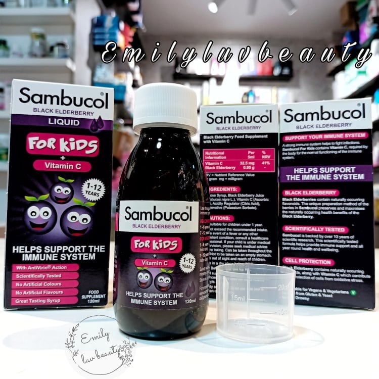 Siro sambucol dành cho trẻ từ 1-12tuổi 120ml chính hãng uk