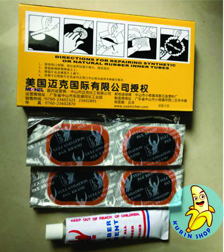 Hộp keo dán và 24 Miếng Keo Dán LỚN Vá Ruột săm xe máy, xe đạp tiện dụng