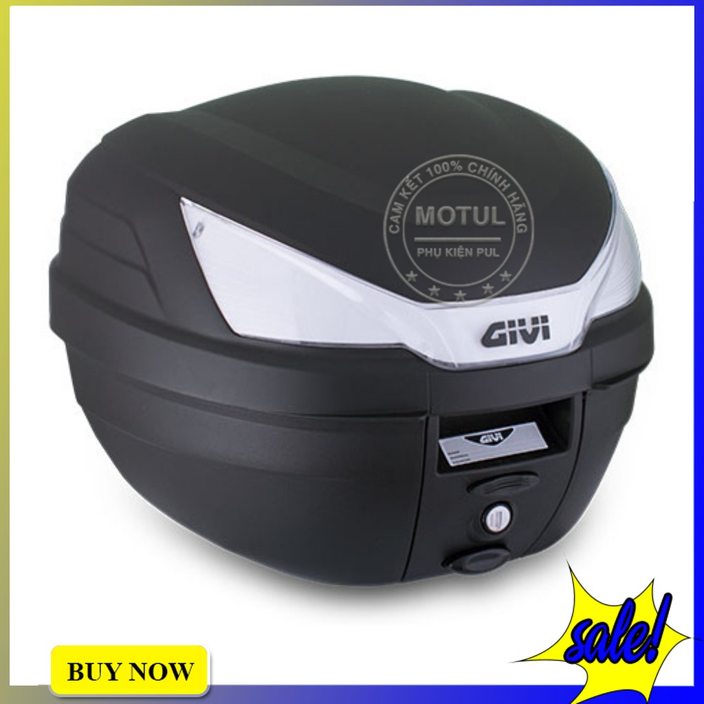 Thùng sau moto xe máy givi B27NT màu đen dung tích 27 lít kèm sẵn đế gắn thùng chắc chắn hàng chính hãng