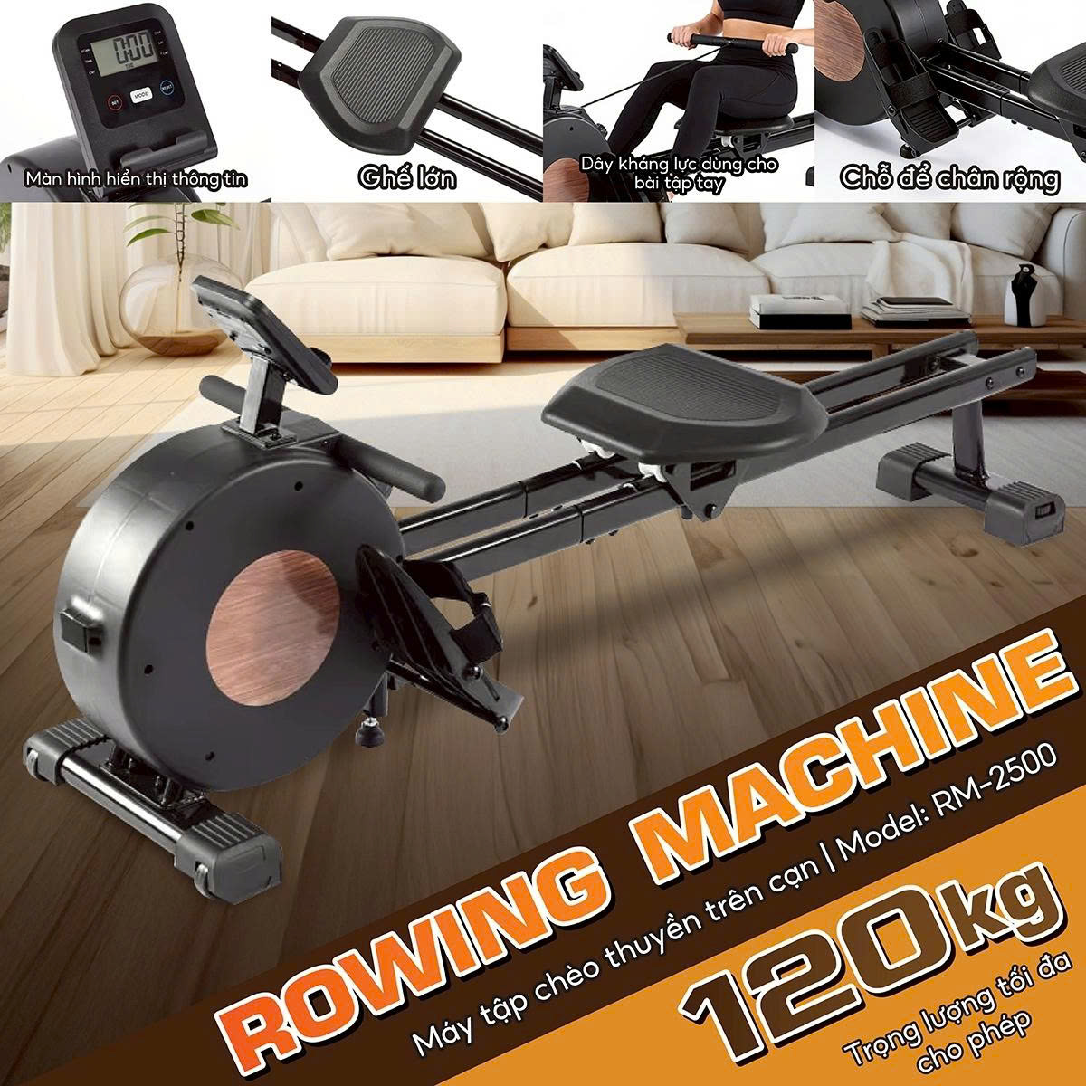 (B&G) - Máy Chèo Thuyền Thông Minh Không Tiếng Ồn Tập Aerobic