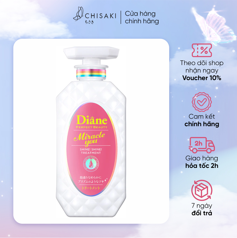 Dầu Gội Phục Hồi Tóc Sáng Bóng Bền Màu Tóc Nhuộm Moist Diane Miracle You Shine Shine 450Ml