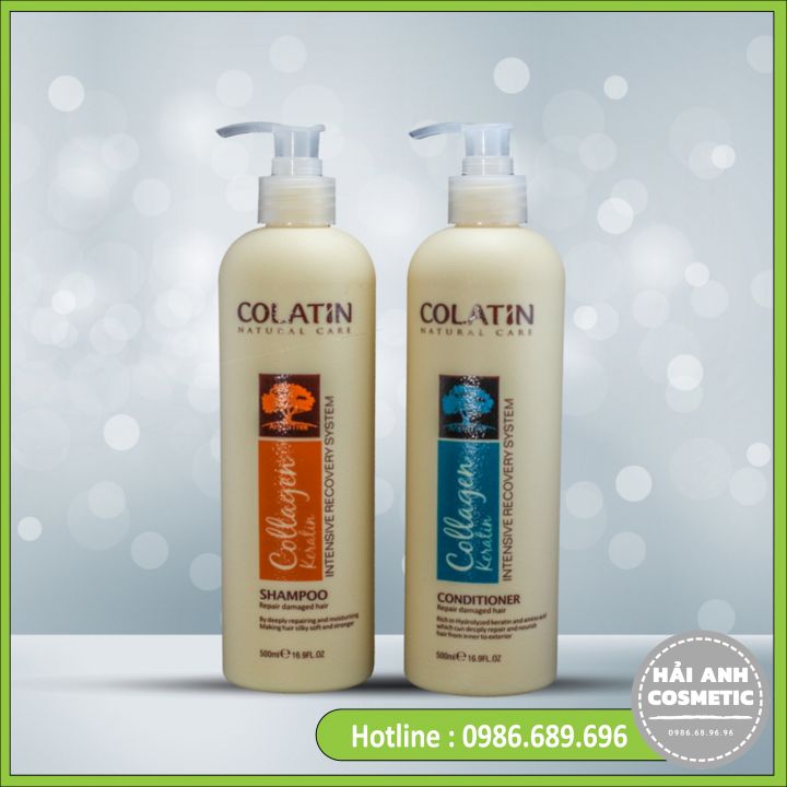 Cặp dầu gội xả colatin dưỡng chất tơ tằm