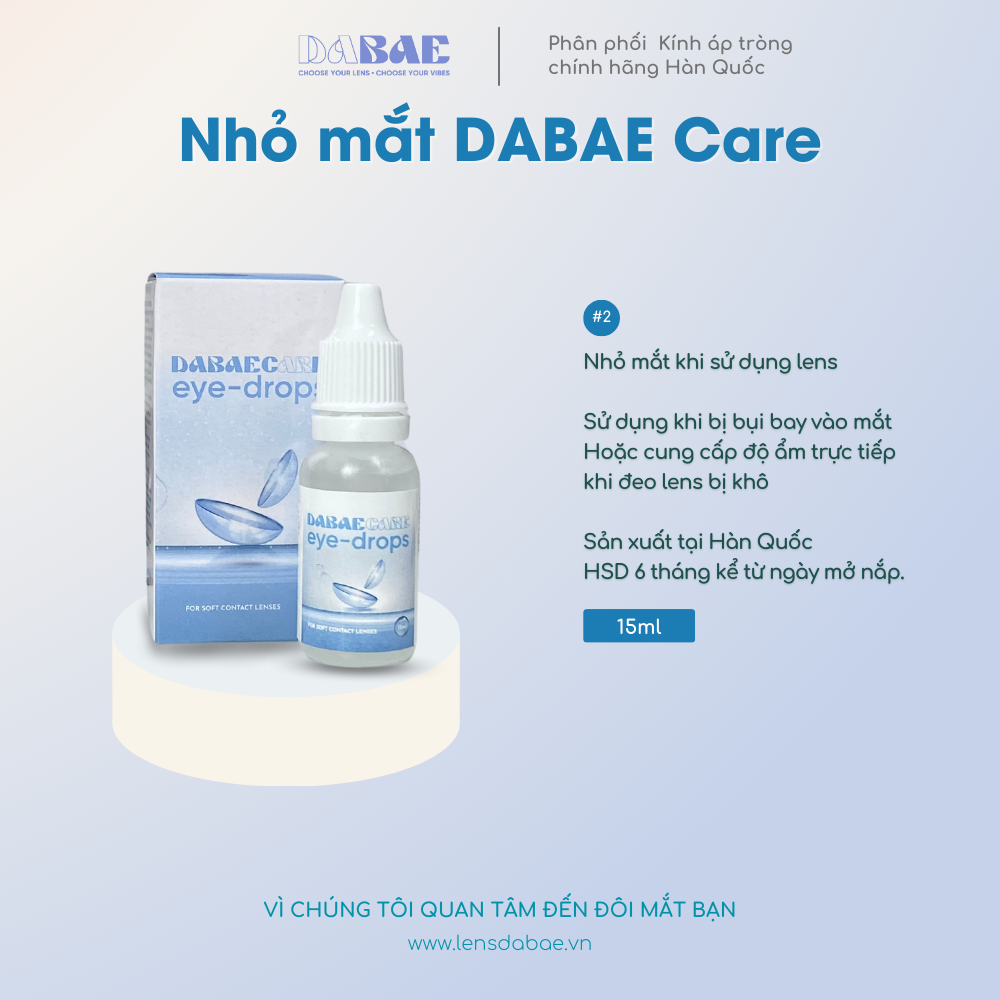 Nhỏ mắt lens dabae care 15ml và các loại nhỏ lens