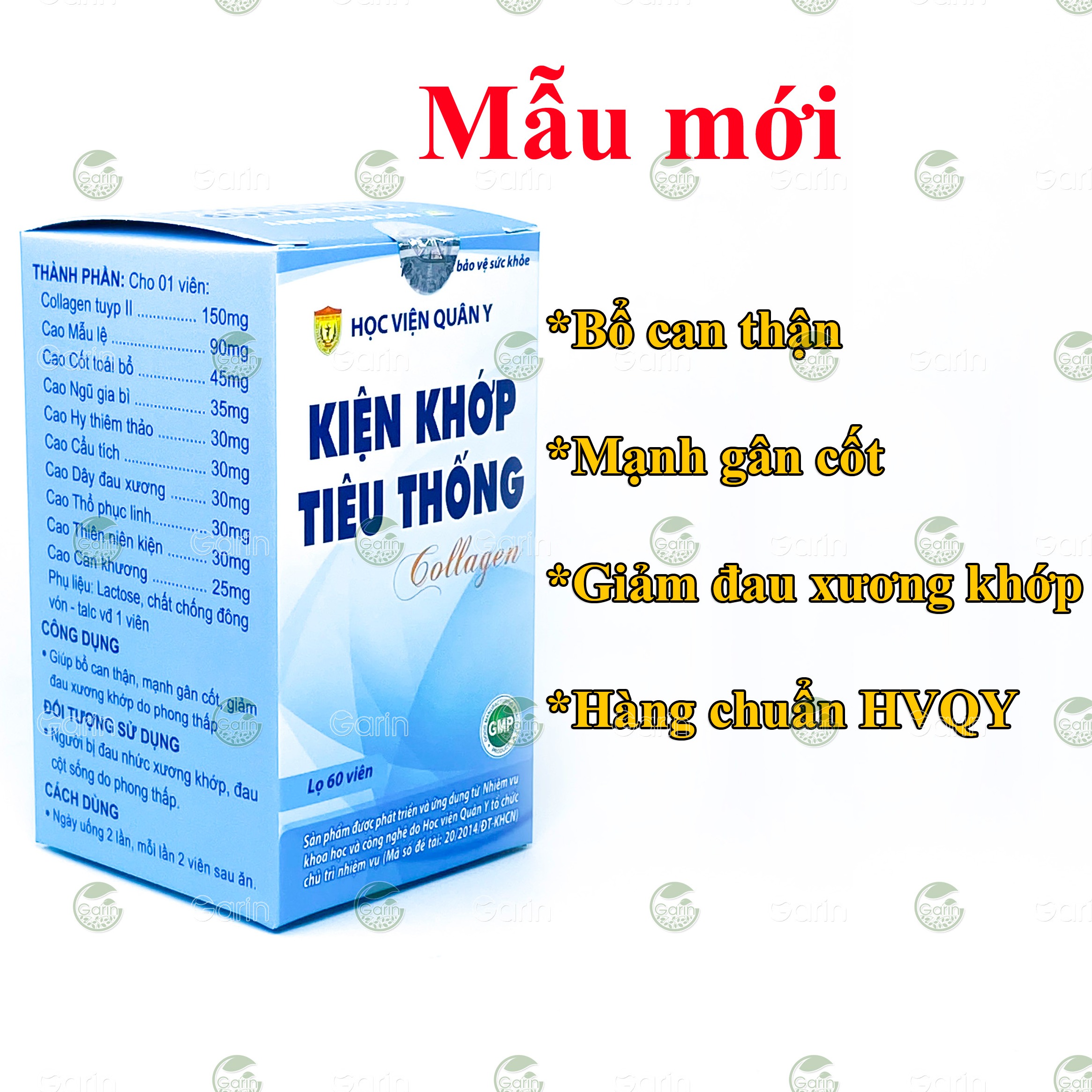 [HCM]Kiện khớp tiêu thống collagen Học Viện Quân Y 60 viên giúp bổ can thận mạnh gân cốt giảm các triệu chứng đau nhức xương khớp thoái hóa xương khớp phòng ngừa thoát vị đĩa đệm