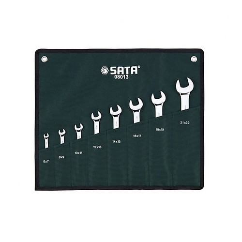 Bộ cờ lê hai đầu miệng 8 chi tiết, 6 - 22mm sata 08013