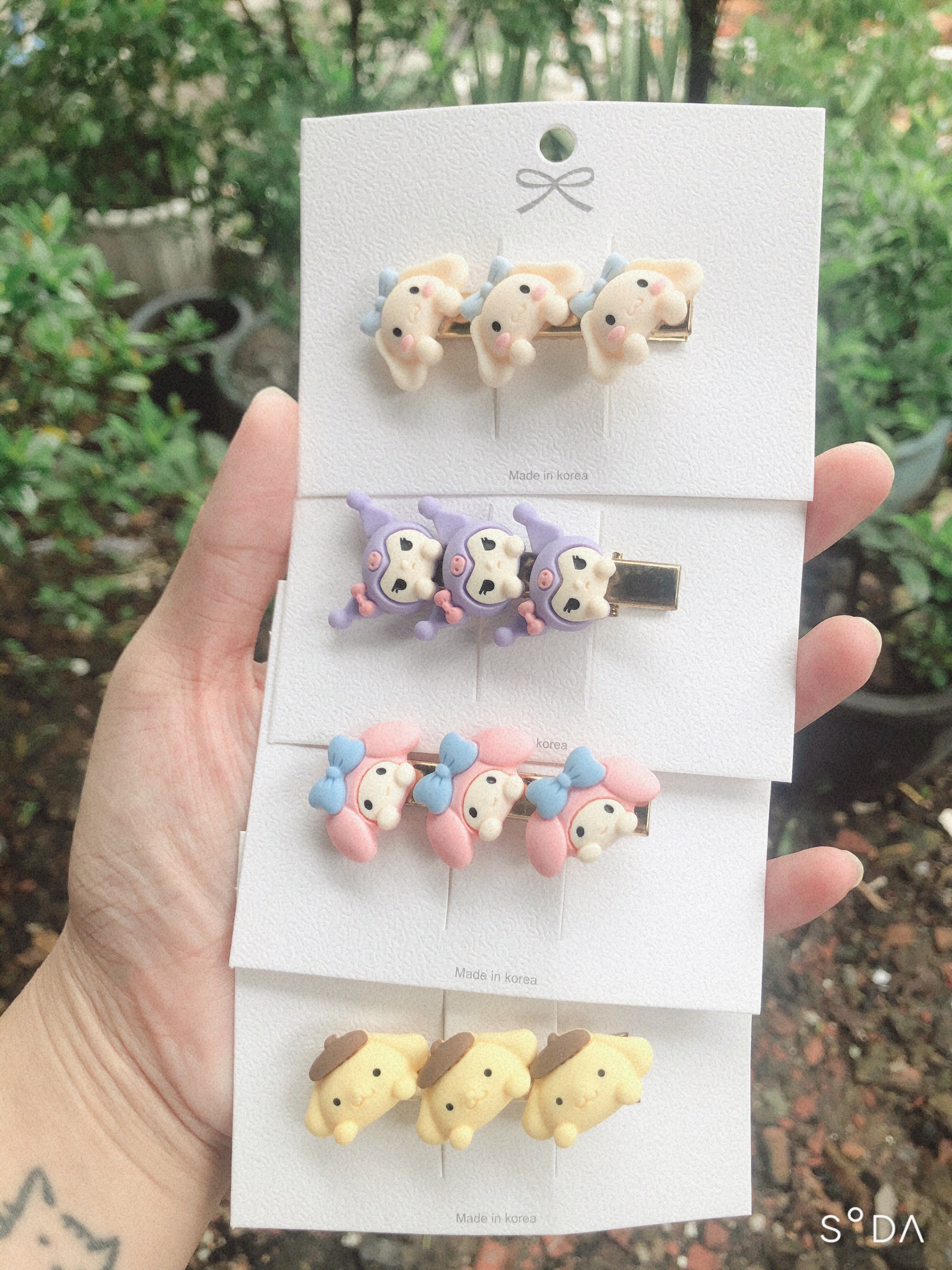 Kẹp tóc sannriiooo mạ vàng siêu xinh mika mika