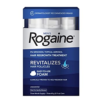 Set 3 kem mọc tóc minoxidil 5% mens rogaine dạng bọt dành cho nam giới 180ml