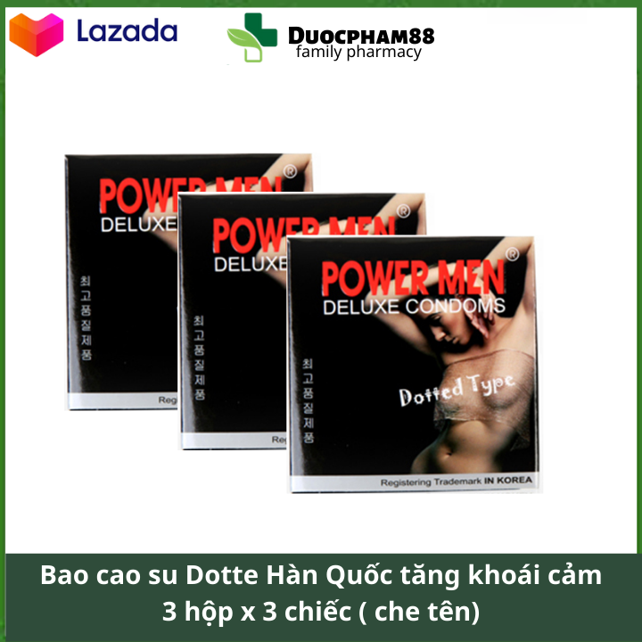 Combo 3 hộp bao cao su Dotted mỗi hộp 3 chiếc - bao cao su siêu mỏng - bao cao su siêu gân gai kéo dài thời gian quan hệ