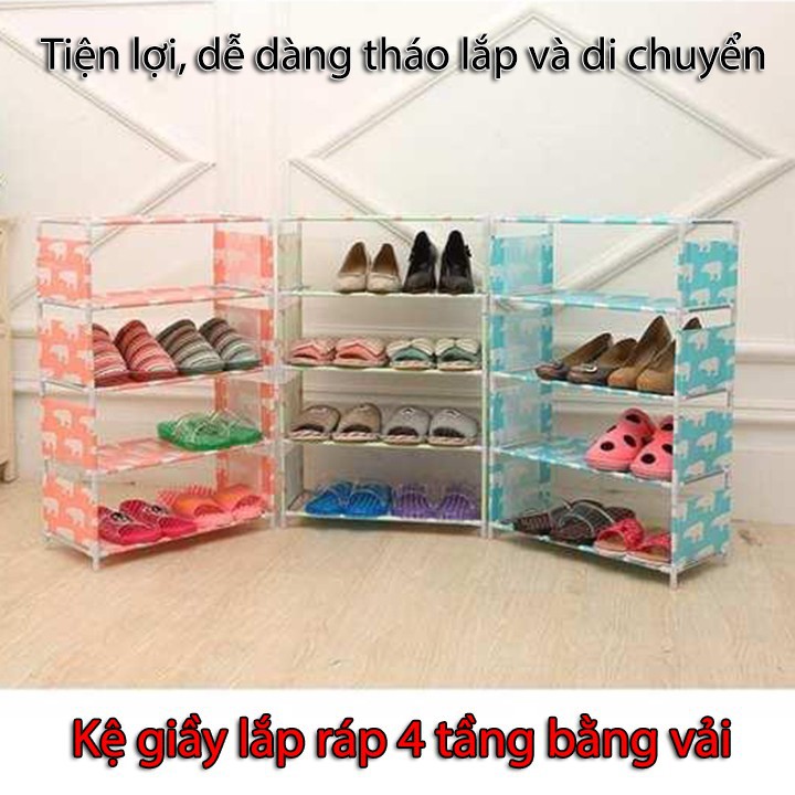 Kệ giày, kệ sách lắp ráp 4 tầng tiện lợi