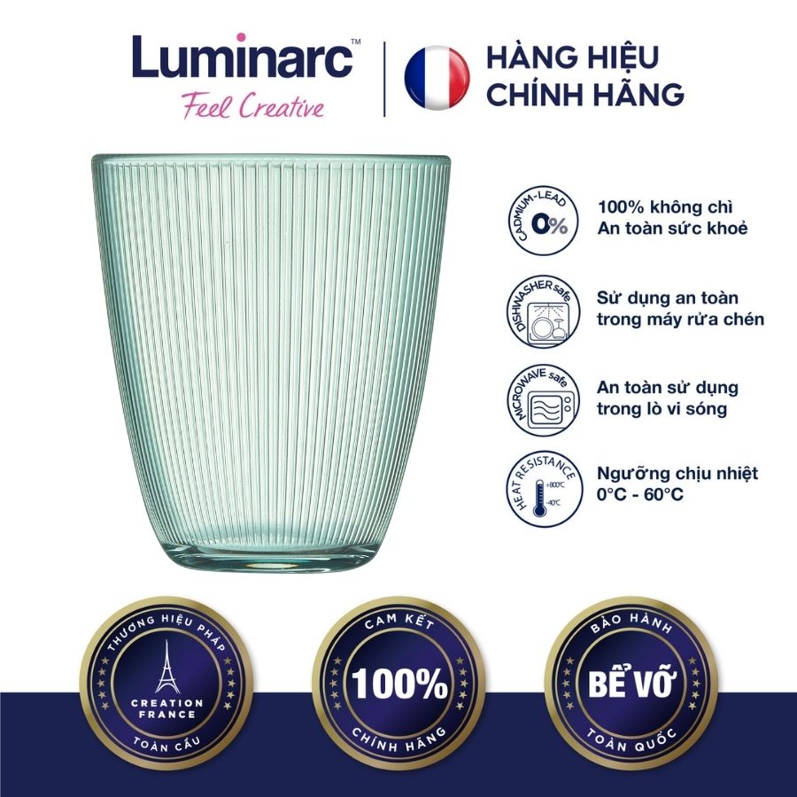 Bộ 6 ly thấp thuỷ tinh luminarc concepto stripy green 310ml - lucoq8709