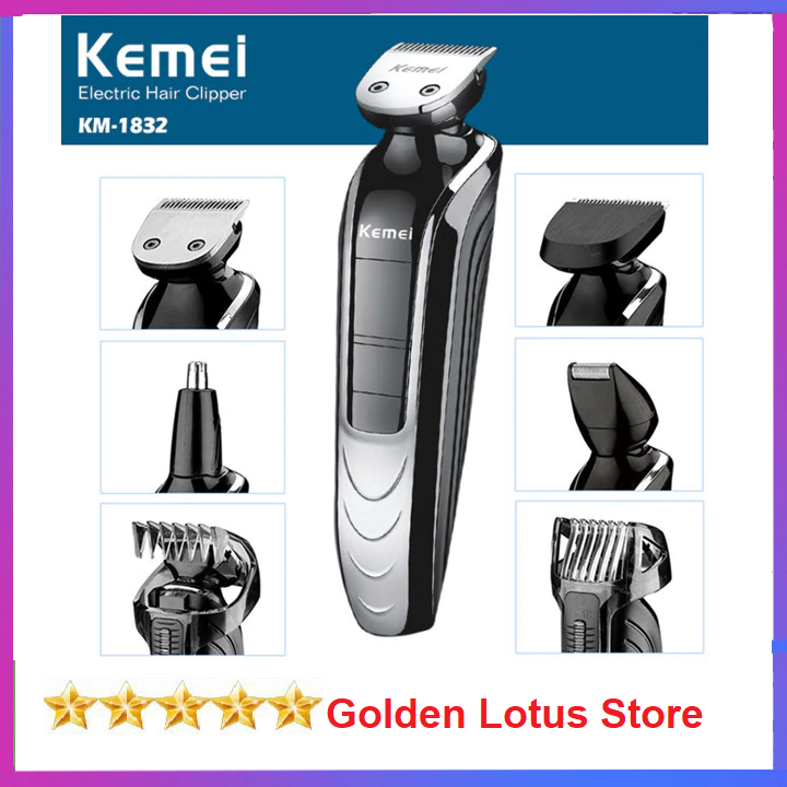 Tông đơ cắt tóc, cạo râu, tỉa lông mũi, lông mày kemei KM 1832 - Tăng đơ hớt tóc cắt tóc không dây chuyên nghiệp, tông đơ cắt tóc trẻ em, người lớn có sạc điện sạc điện