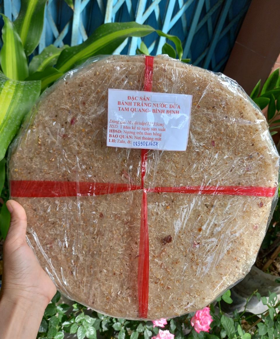 BÁNH TRÁNG NƯỚC CỐT DỪA BÌNH ĐỊNH (10 CÁI/XẤP/1,05KG)