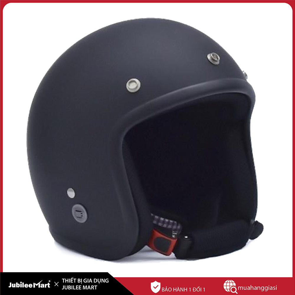 [ SIÊU SALE]  Nón bảo hiểm 3/4 đầu dành cho phượt thủ (Đen nhám)