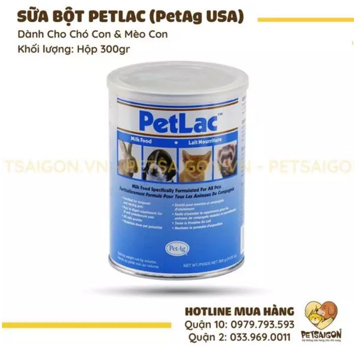 [CHÍNH HÃNG] SỮA BỘT PETLAC CHO THÚ CƯNG 300G