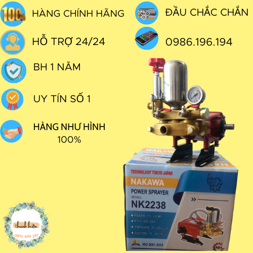 Đầu máy rửa xe cao áp nakawa nk38 ,máy khỏe,áp lực cao công suất 2hp . dây đồng 100% khỏe vô địch