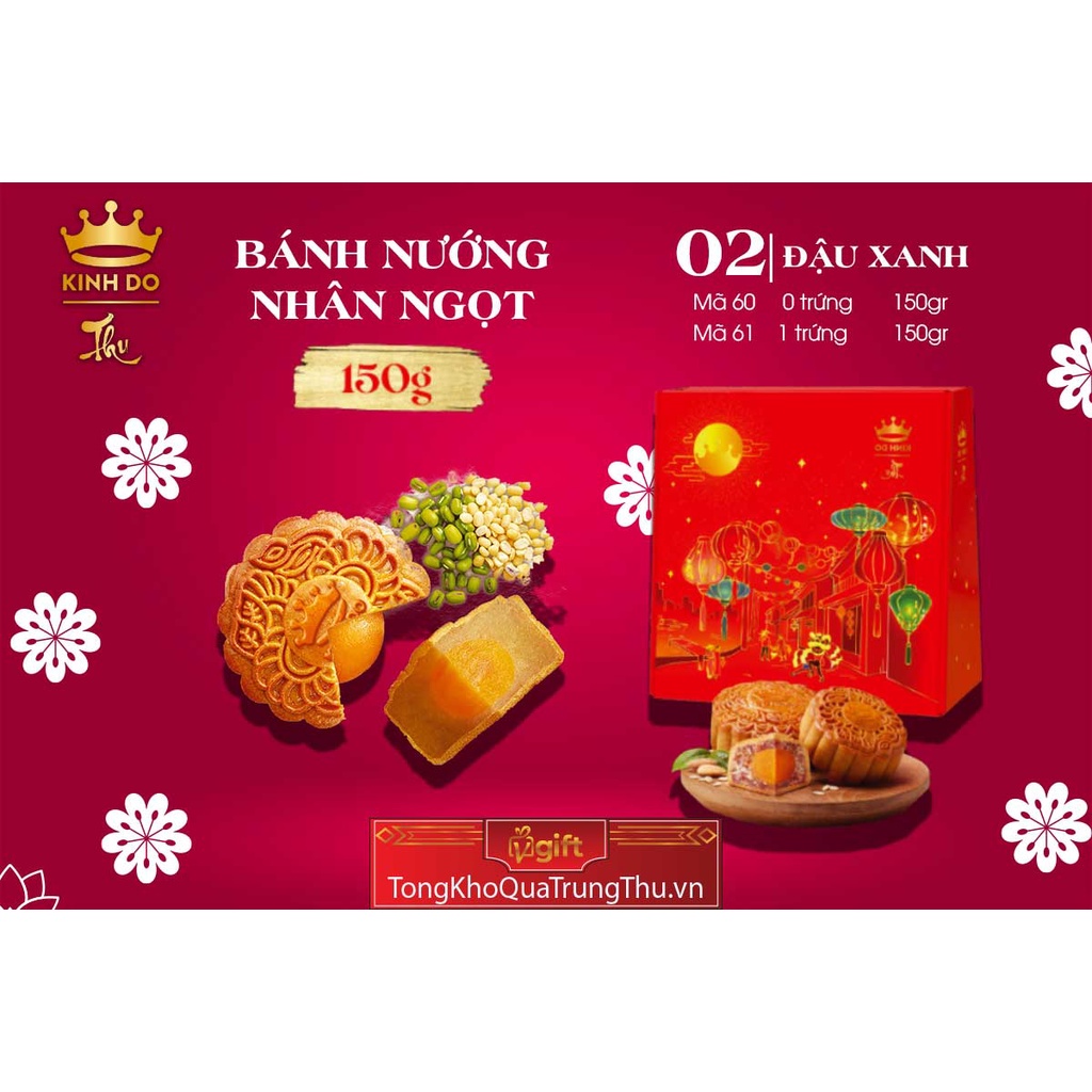 Bánh trung thu kinh đô nướng đậu xanh