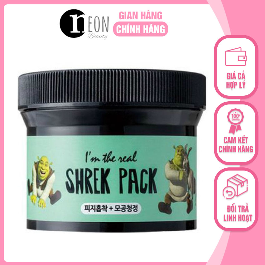 Mặt nạ đất sét bạc hà shrek pack i’m the real 110g nb63 mặt nạ dưỡng da cân bằng dầu, kháng viêm, kích thích tuần hoàn máu, tẩy tế bào chết nhẹ nhàng - neon beauty