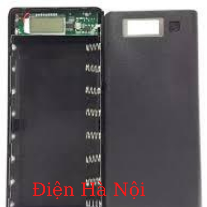 Box sạc dự phòng 2A kèm hộp đựng 8Cell và lò xo đã hàn dùng pin 18650 (ĐEN,Chưa pin), mạch sạc pin 18650, mạch sạc 2a, box sac du phong,