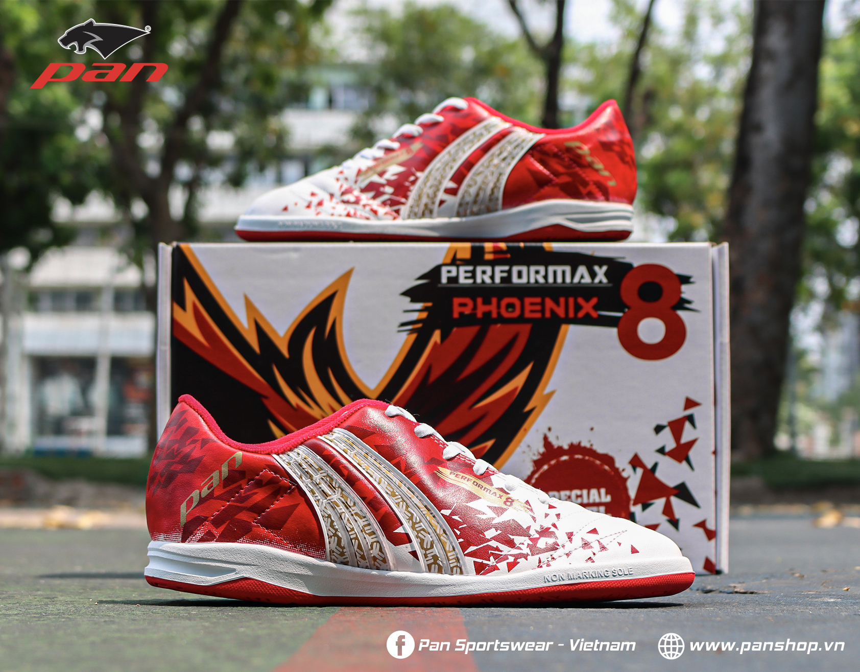 Giày đá banh đế bằng Pan Thái Lan Performax 8 IC new 2023