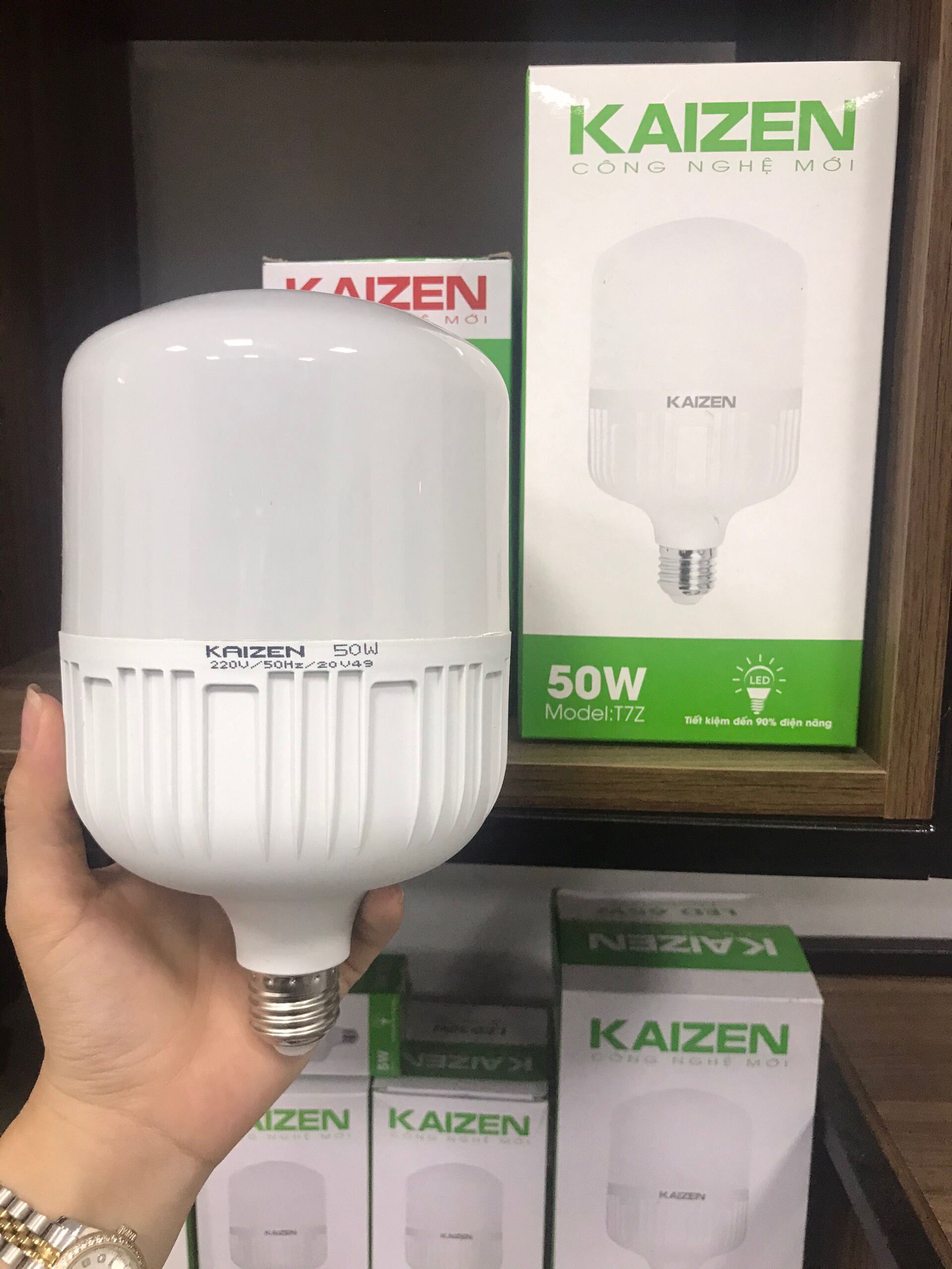 Bóng đèn led trụ kaizen công suất 65-50-40-30-20-15-10-5w đui xoáy e27, bóng đèn led bulb trụ kaizen đui xoáy ánh sáng trắng