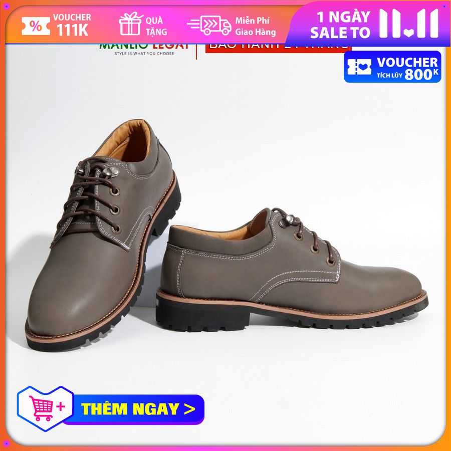 Giày nam da thật Manlio Legat màu xanh đá siêu chất G7351-GG-01