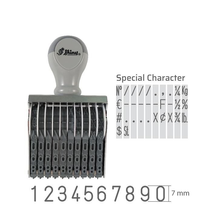 Dấu 10 số xoay 7mm shiny n210