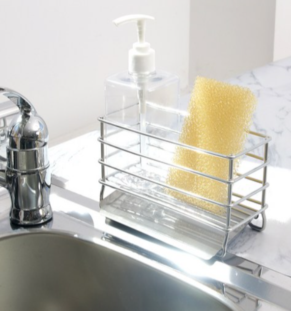 Kệ đựng đồ rửa chén Inox 304, Spat Rack, Daijin . Đi kèm Hộp nhựa chứa nước rửa chén + Khay hứng nước Inox