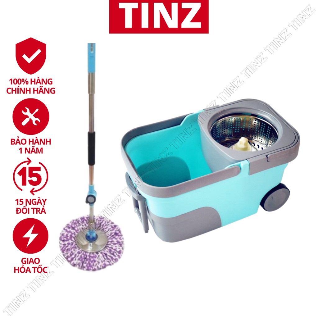 Cây lau nhà, bộ chổi lau nhà thông minh 360 độ TINZ|Mã Xe vuông