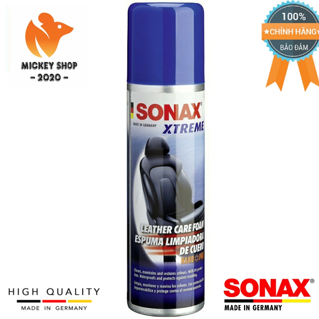 [HCM][ CAO CẤP ] Chai Xịt Bảo Dưỡng Da Dạng Bọt Công Nghệ Nano Sonax Xtreme Leather Care Foam Nano Pro 289100