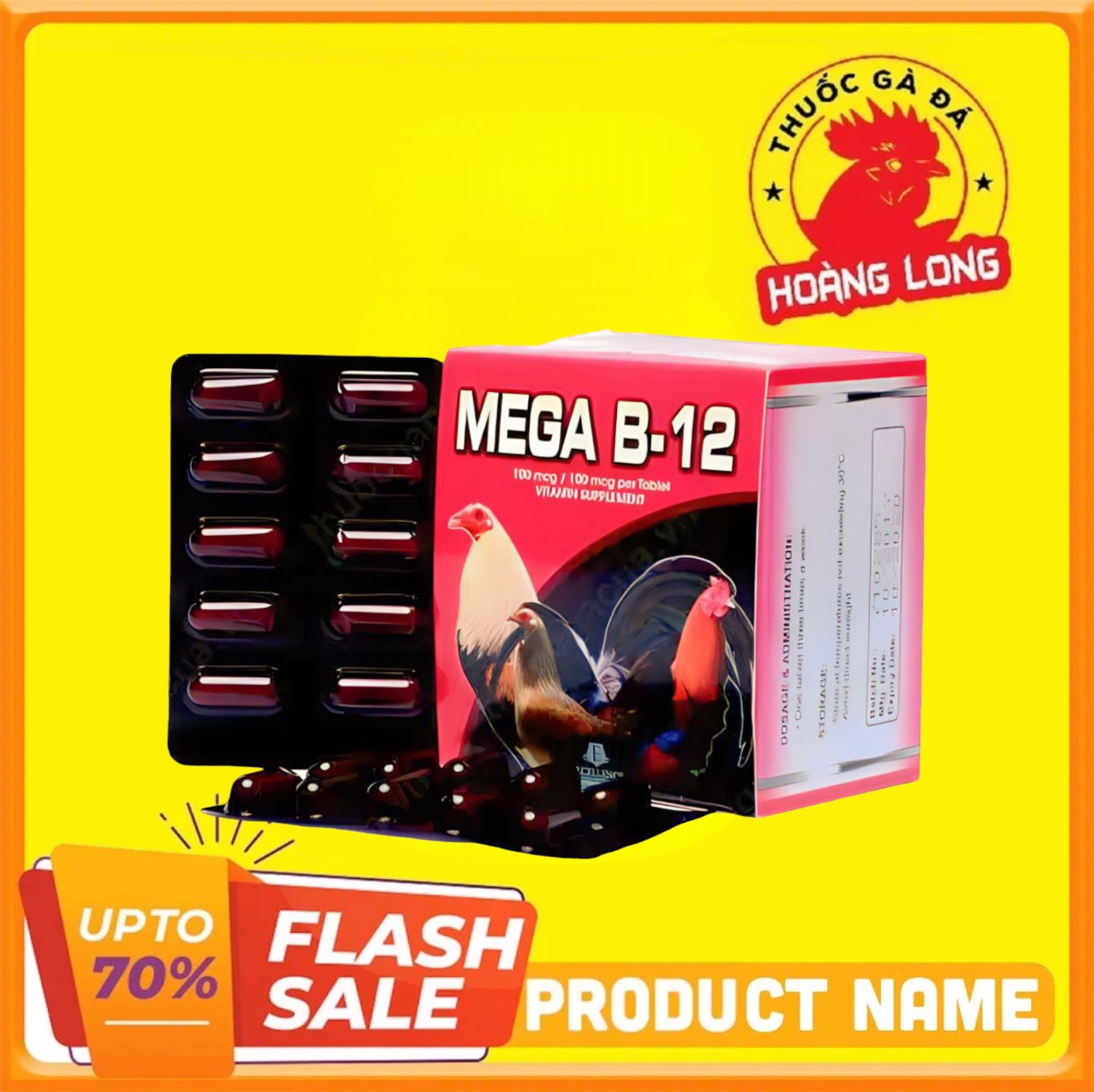 HL  TRỢ GIÁ SỐC  B12 - MEGA cho gà đá 1 VỈ 10 viên