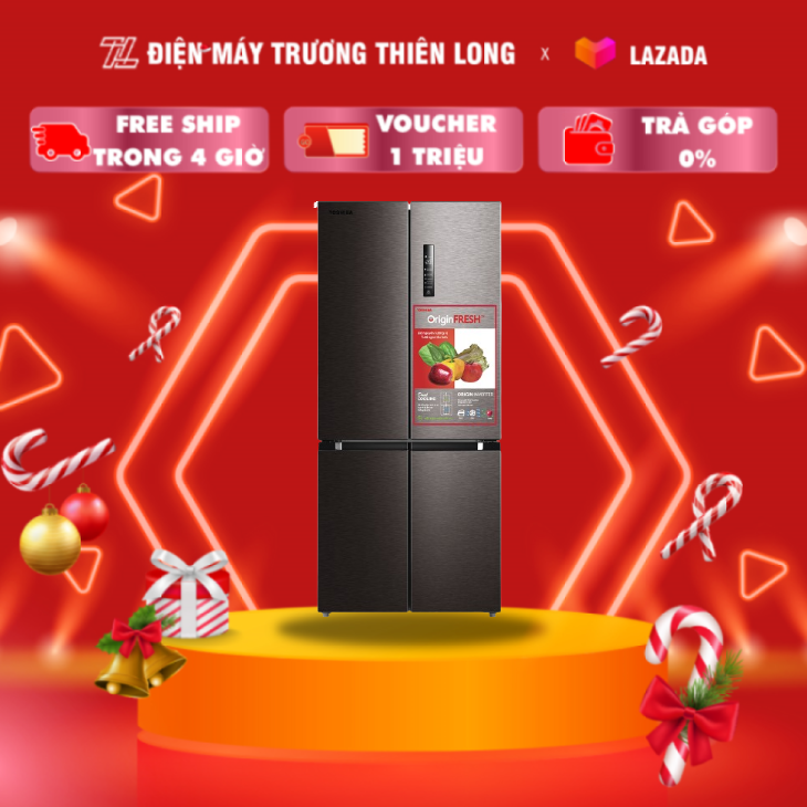 Tủ Lạnh Toshiba Inverter 511 Lít GR-RF610WE-PMV(37)-SG - Hệ thống khử mùi diệt khuẩn Pure Bio an toàn cho sức khỏe Tấm hợp kim giữ nhiệt Alloy Cooling giúp làm lạnh nhanh - TRẢ GÓP 0% - GIAO TOÀN QUỐC - NGOÀI HCM TÍNH PHÍ