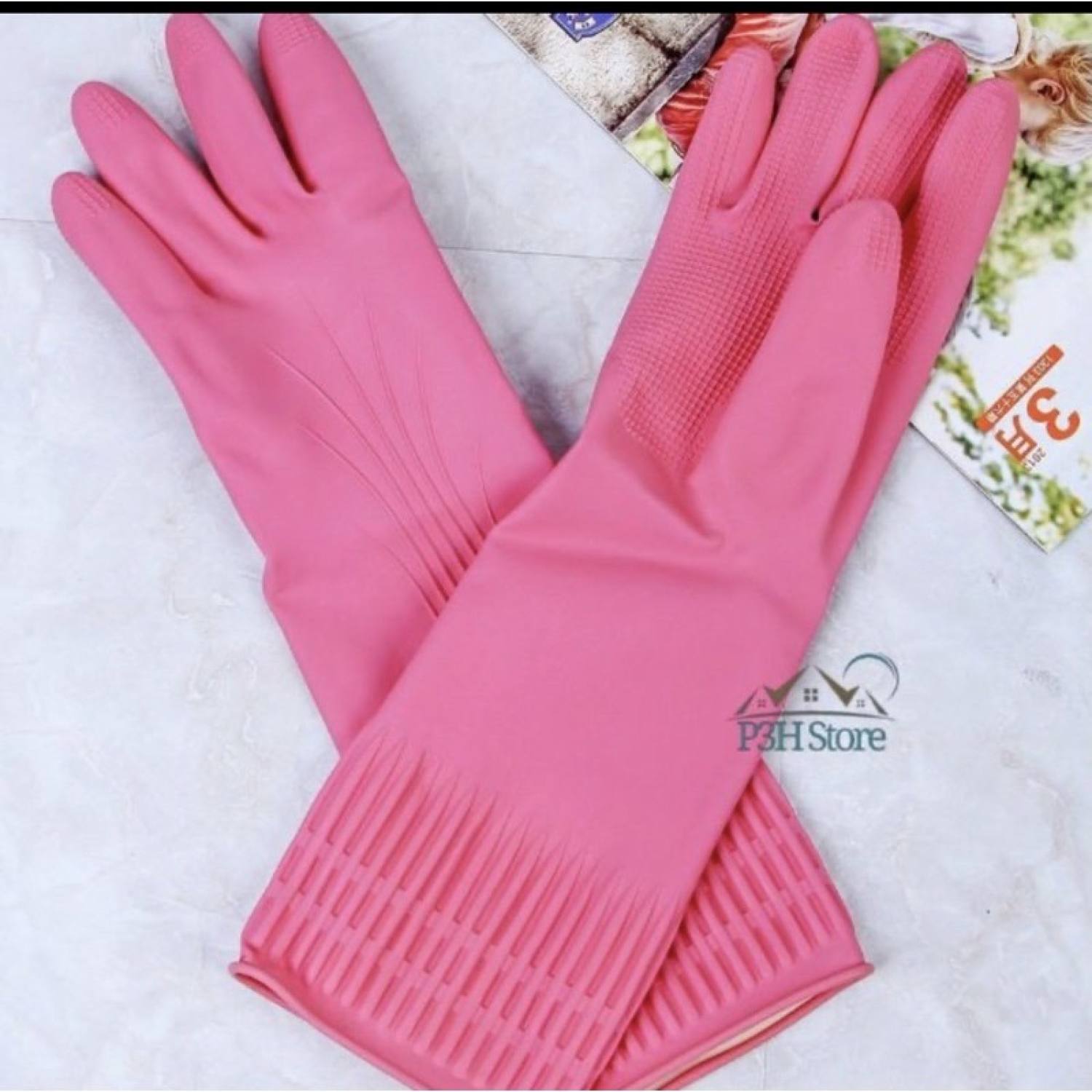 Bao tay cao su cao cấp nhiều size,dài35cm chịu được hóa chất