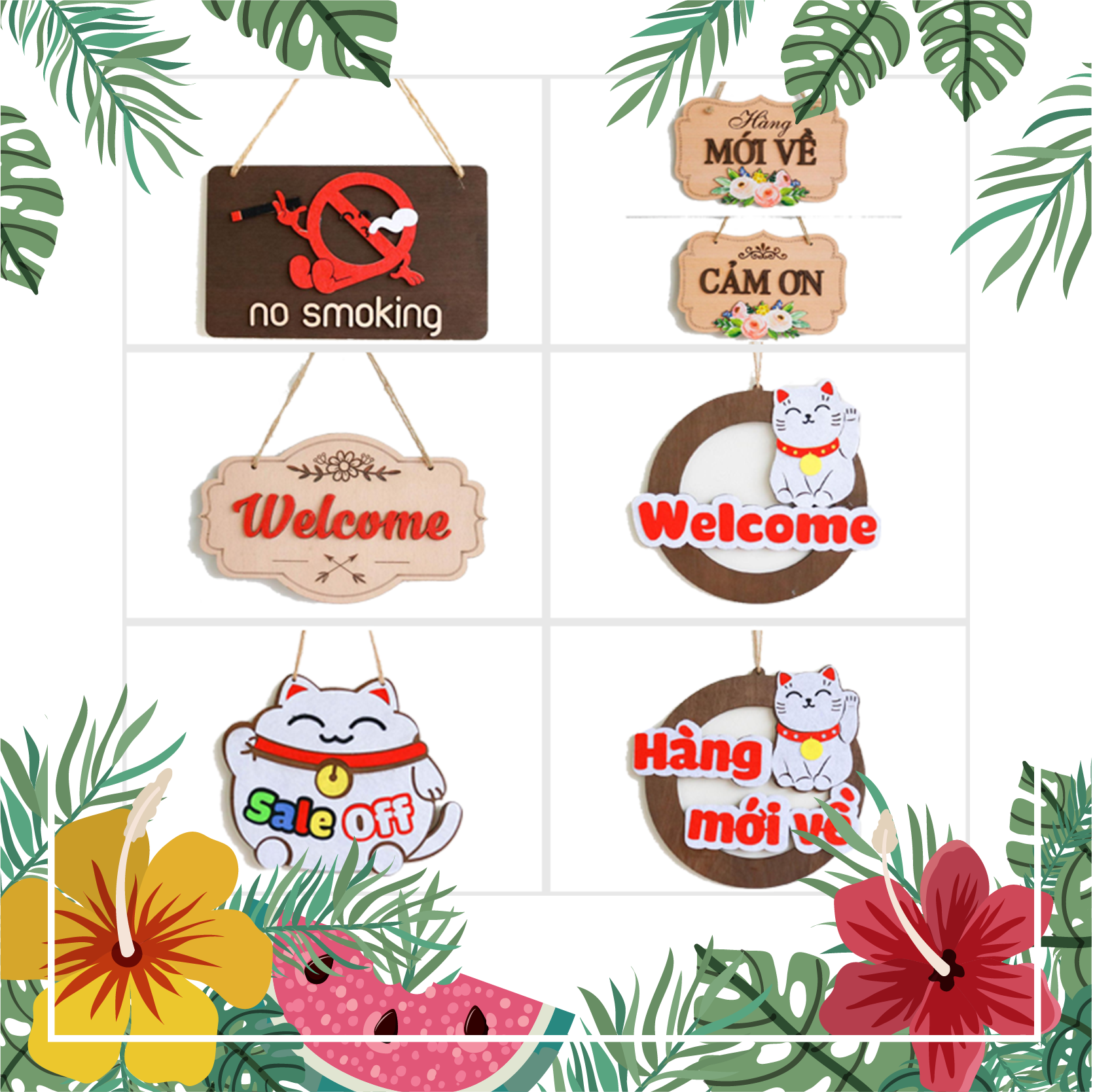 Bảng gỗ treo ở shop (có nhận làm thiết kế riêng) (bảng gỗ trang trí DNDecor + quà tặng giá 17.000đ)