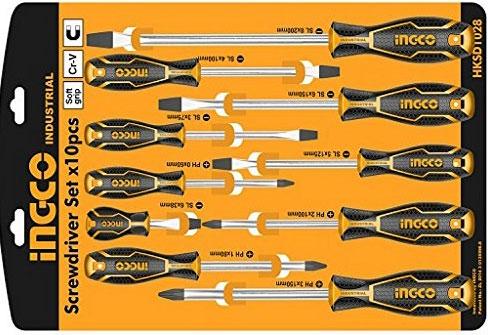 Bộ tuốc nơ vít 10 chi tiết ingco hksd1028