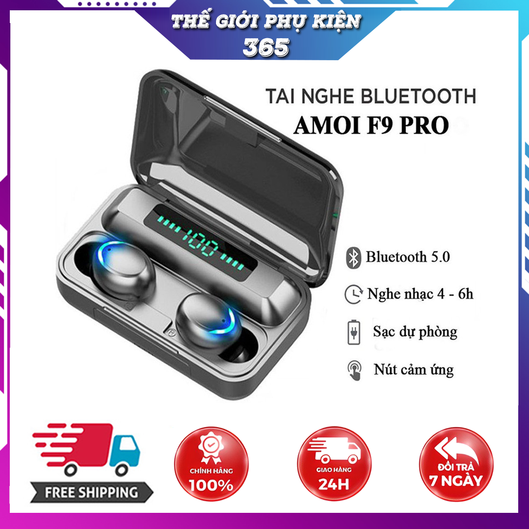 Tai Nghe Bluetooth Amoi F9 Pro 5.0 TWS Kết Nối ko dây Dành Cho ĐT táo vs