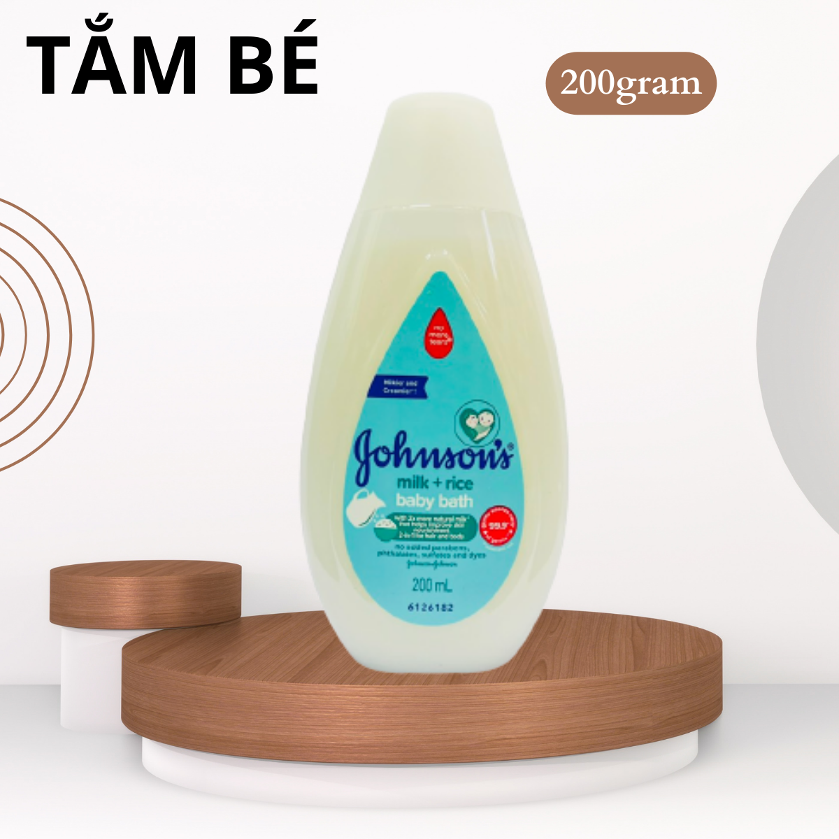 1 chai sữa tắm sữa và tinh chất gạo johnson's baby 200ml