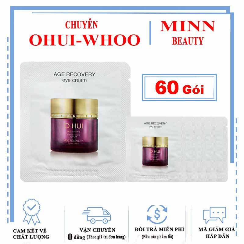 Combo 60 kem dưỡng da vùng mắt chống lão hóa săn chắc làn da ohui age recovery eye cream 1ml x 60