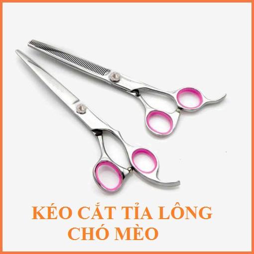 {HOT} Kéo Cắt Thẳng - Kéo Tỉa Răng Cưa - Kéo Cong Cắt Lông Chó Mèo