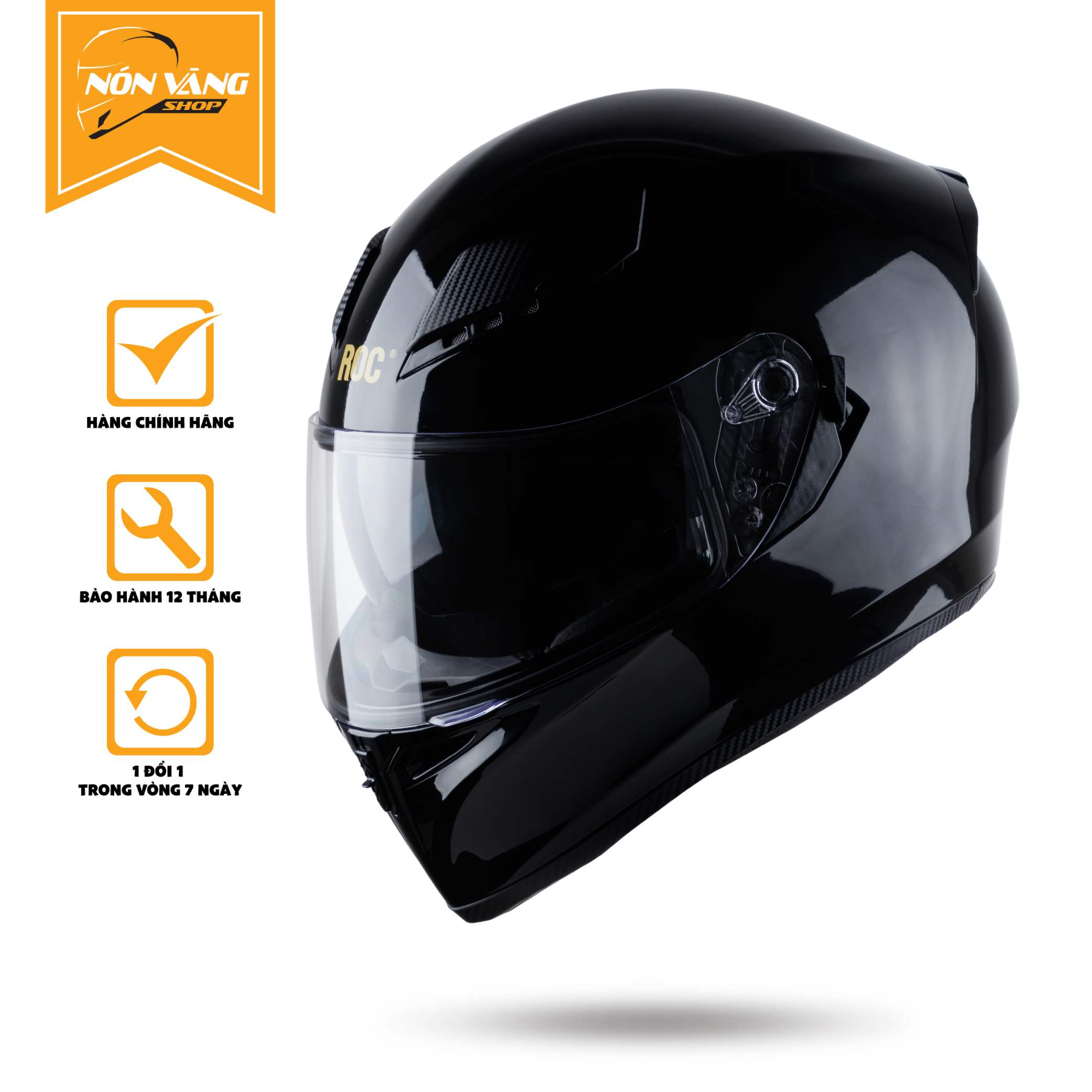 Mũ bảo hiểm fullface roc r05 2 kính cá tính mạnh mẽ - bảo hành chính hãng 12 tháng
