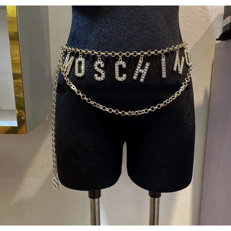 Đai váy / belt xích hãng mặt đính đá sáng long lanh