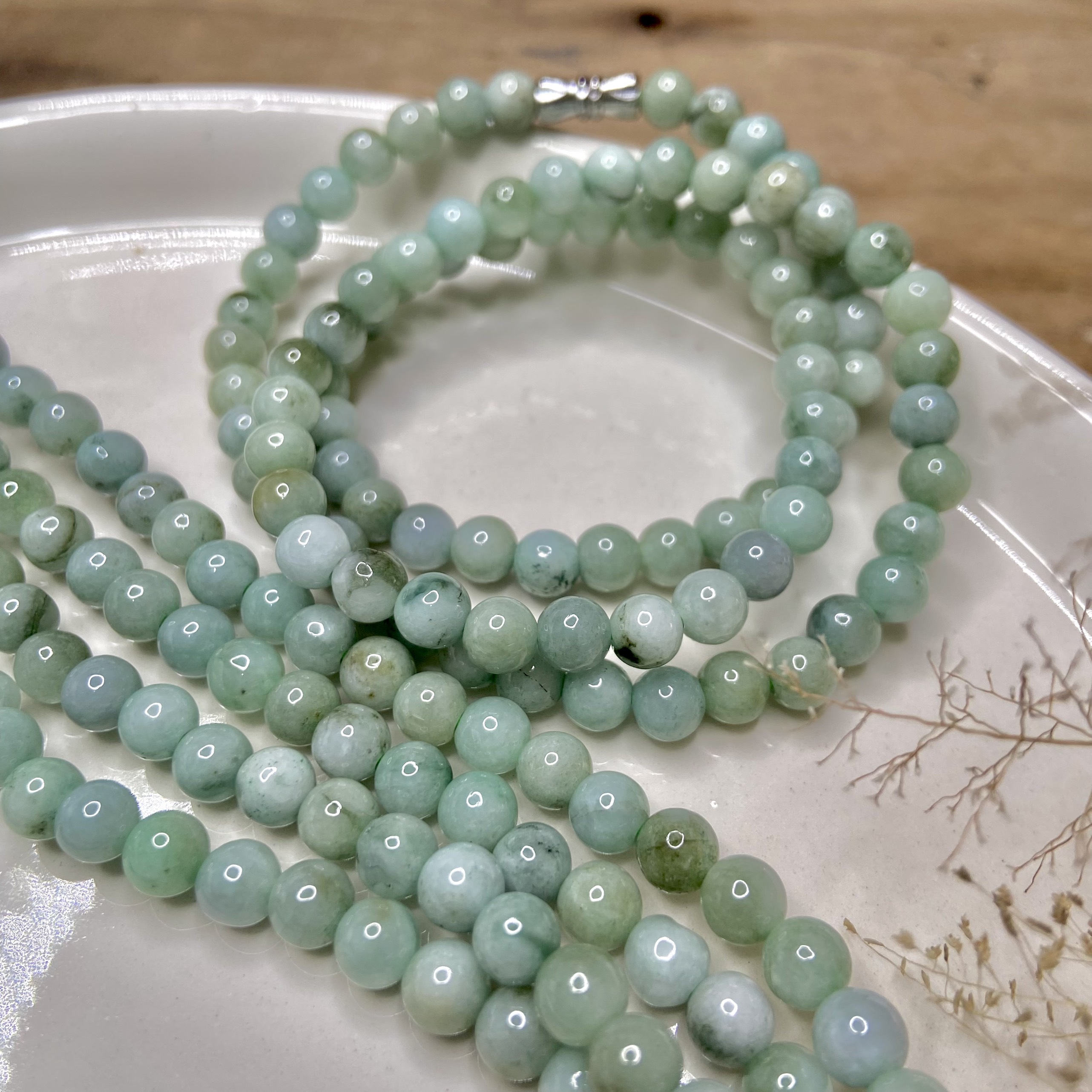 Vòng tay Ngọc Phỉ Thúy quấn 3 vòng size 6ly, Vòng Phong Thủy Ngọc Phỉ Thúy quấn 3 vòng